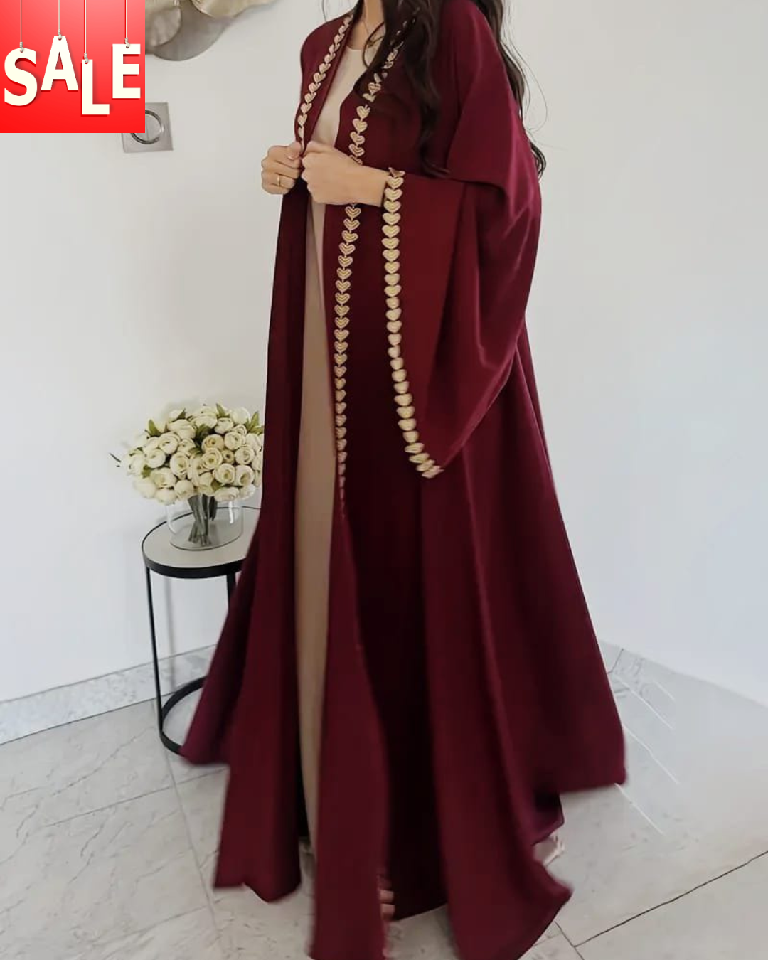 DIL-E-NOOR Abaya | Whool Peach