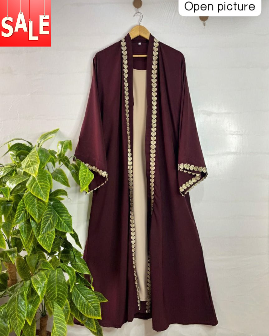 DIL-E-NOOR Abaya | Whool Peach